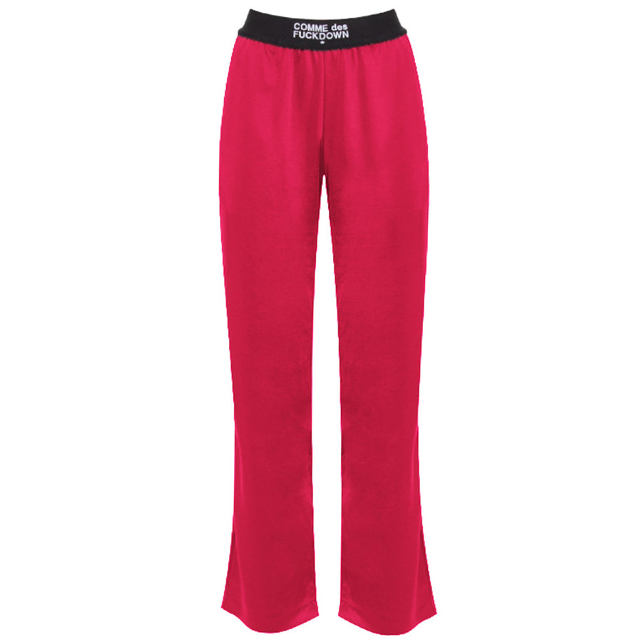 Comme Des Fuckdown – Satin Pants in Fuchsia – Flat front view