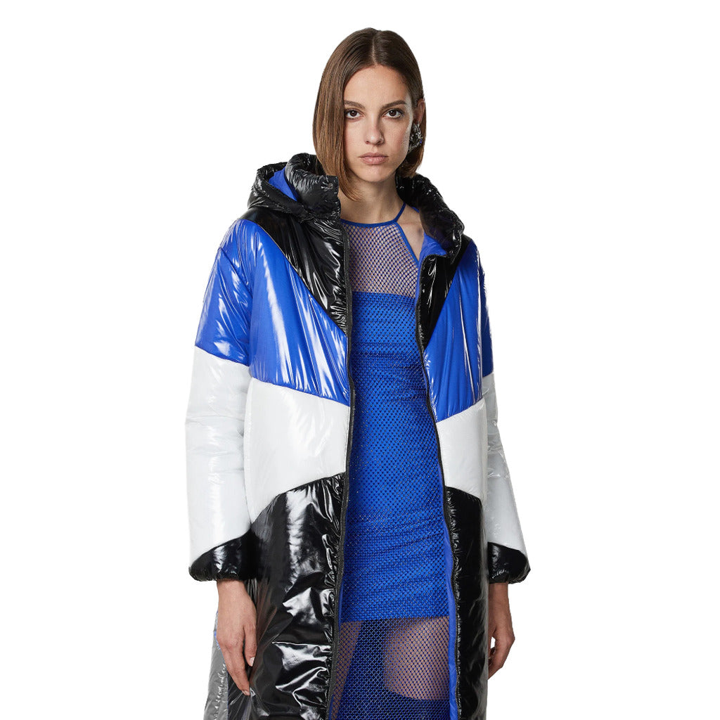 Patrizia Pepe – multicolor quilted down jacket – worn open by model