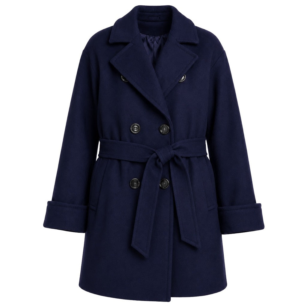 Loro Piana Tessuto Double-Breasted Peacoat in Blue Virgin Wool