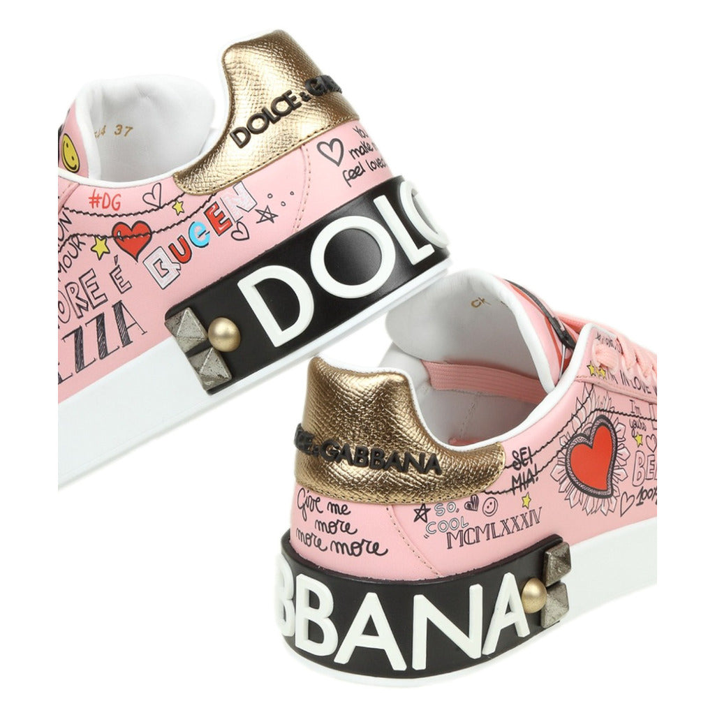 dolce & gabbana - sneaker bassa graffiti rosa