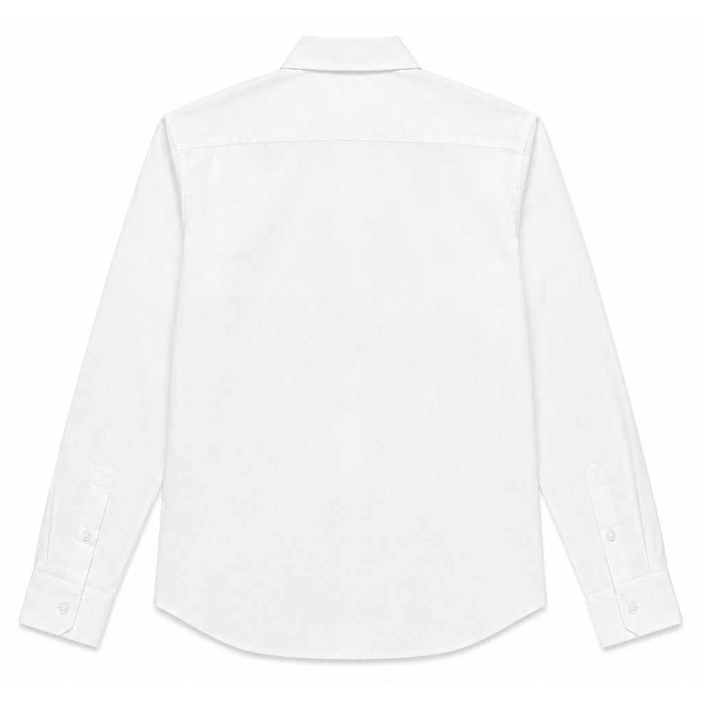 Amiri – white cotton shirt – back view flat packshot with buttoned cuffs
