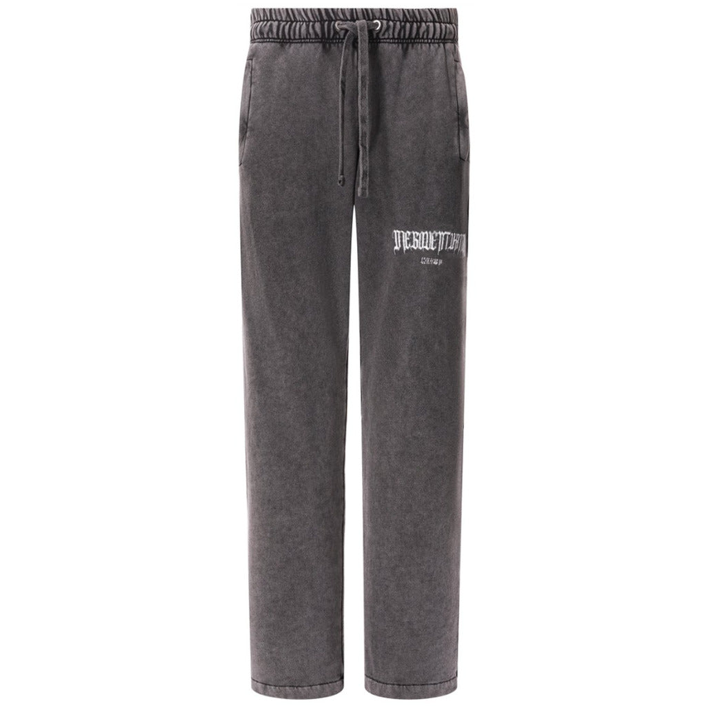 Diego Venturino – gray vintage trousers, relaxed fit – front flat-lay with logo