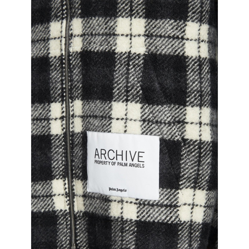 palm angels - archive check black sweatshirt, alternate detail