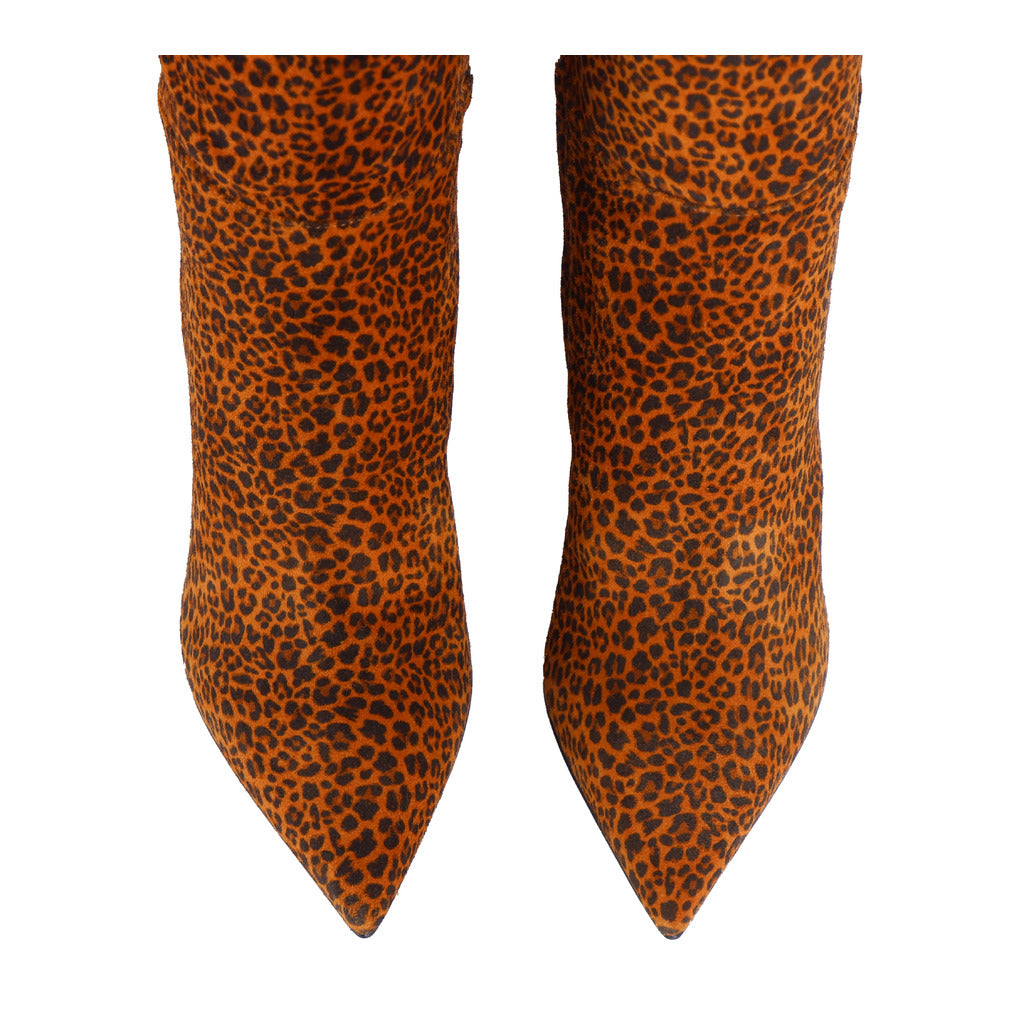 Sergio Rossi Leopard-Print Suede Ankle Boots