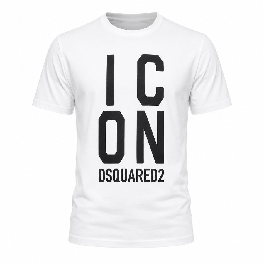Dsquared2 – white Bold ICON logo T-shirt – front flat product view