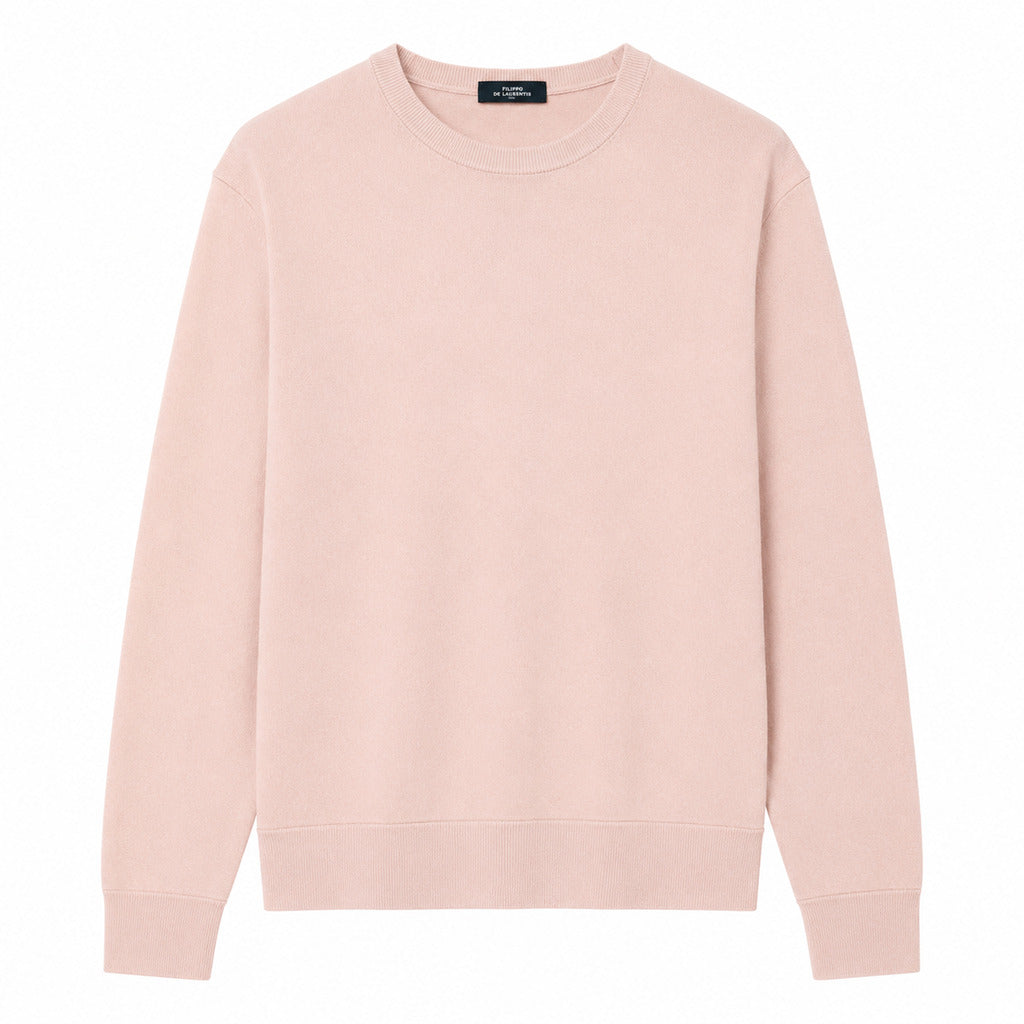 Alpha Studio – pink long-sleeve sweater with crew neck – front flat lay