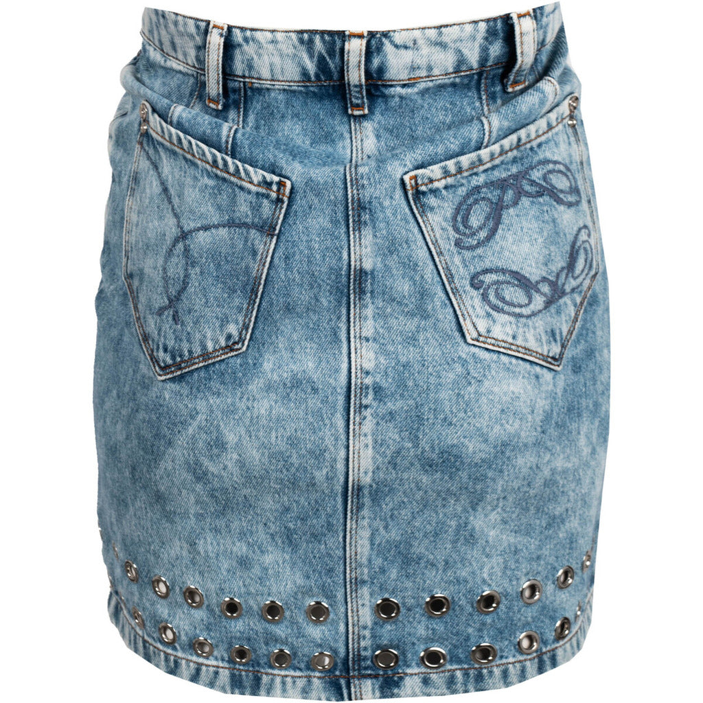 Patrizia Pepe Denim Miniskirt in Light Blue