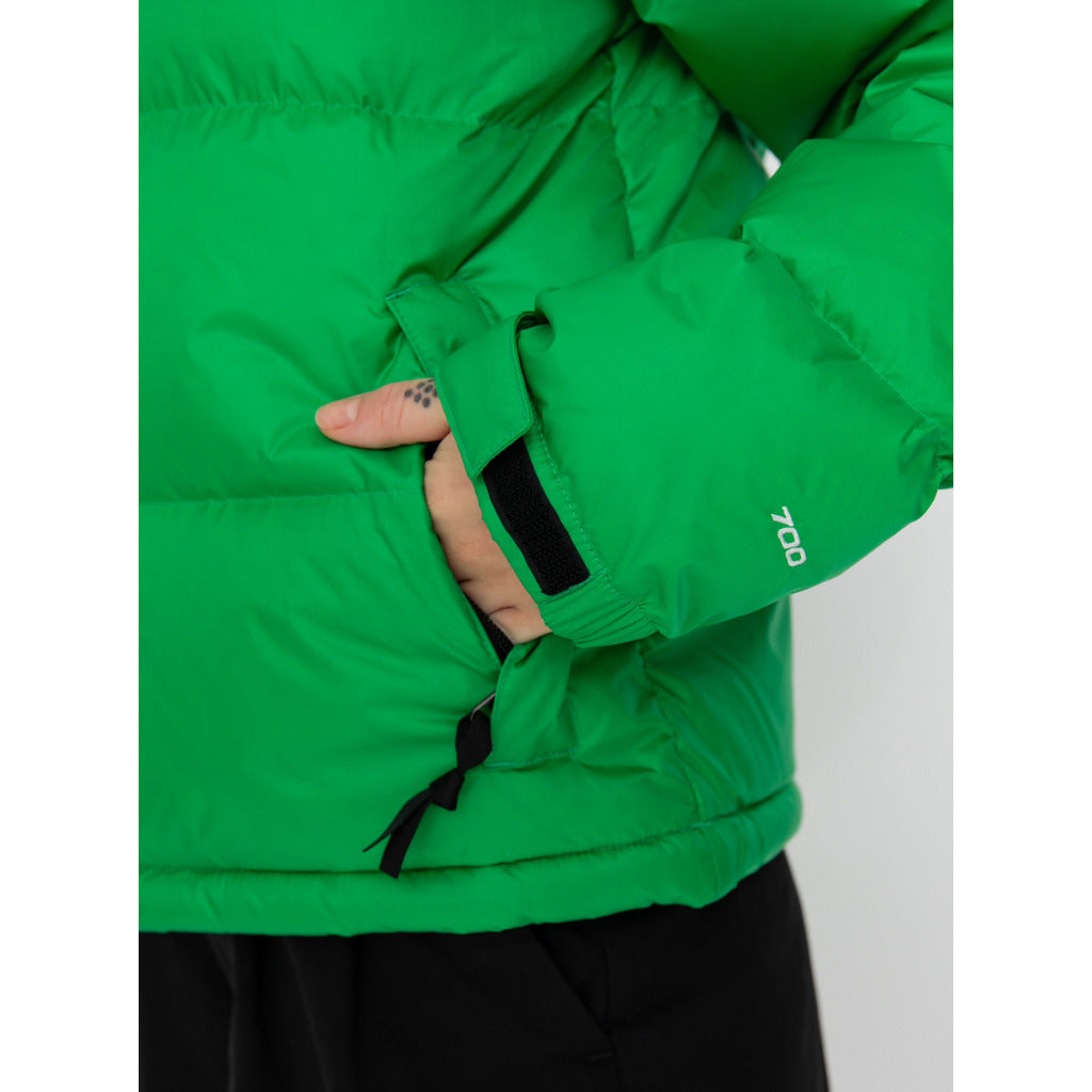 The North Face – 96 Retro Nuptse green puffer jacket – cuff and pocket close-up