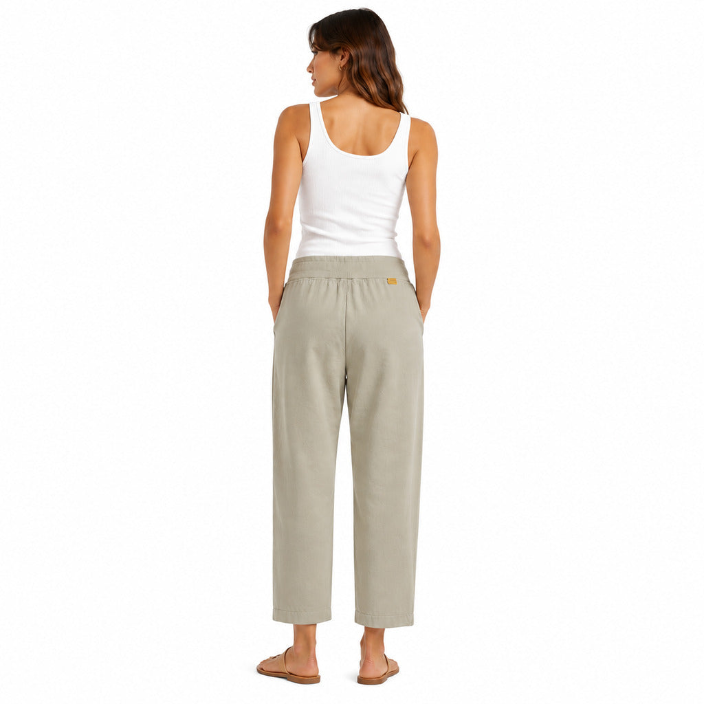 Parajumpers – Mari green cotton-blend trousers – back view worn with cropped straight legs