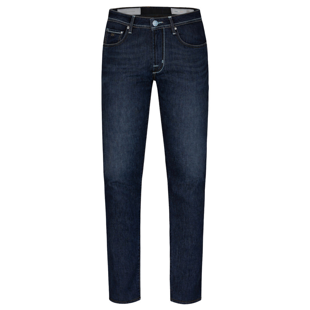 Tramarossa – medium blue jeans – front packshot showing straight legs and front pockets