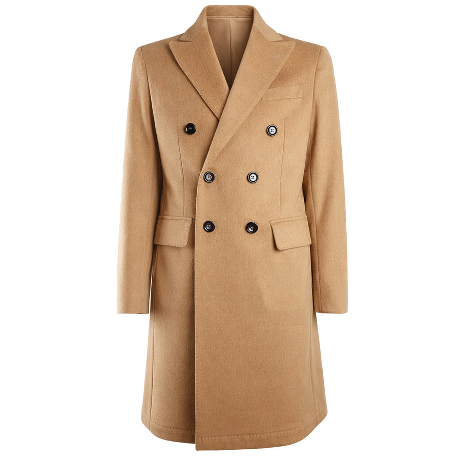 Loro Piana Tessuto Double-Breasted Wool Coat in Camel