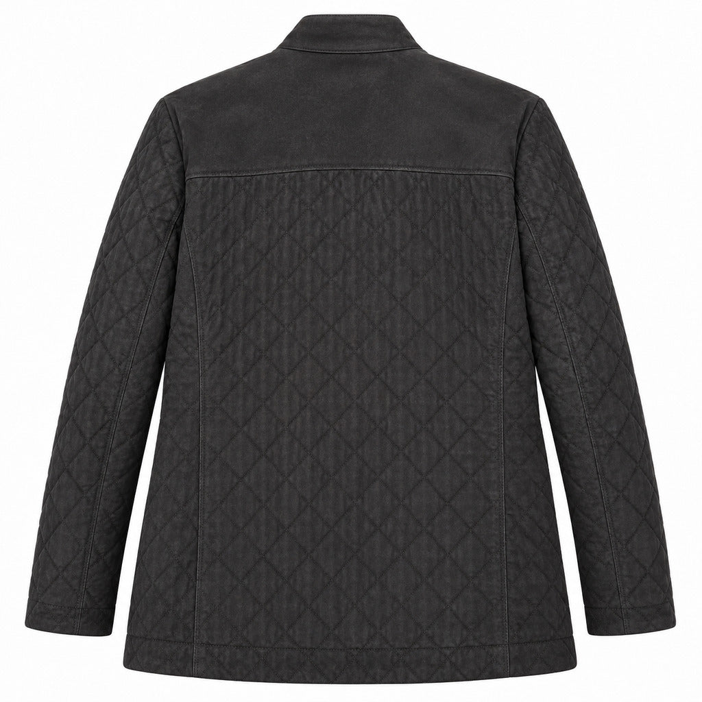 Dolce & Gabbana – black quilted lambskin jacket – back view with diamond quilting