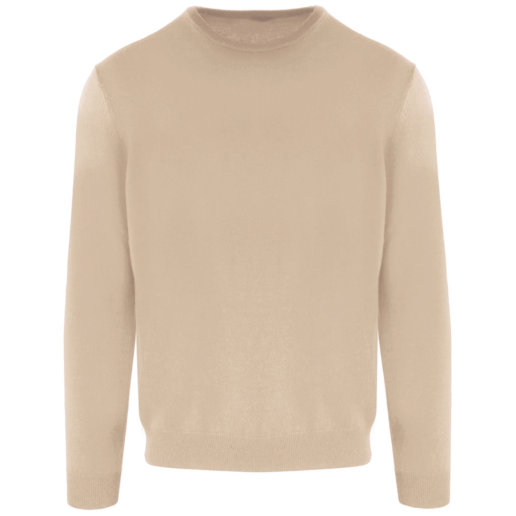 Malo – Paricollo Crewneck Sweater in Brown – front view in beige
