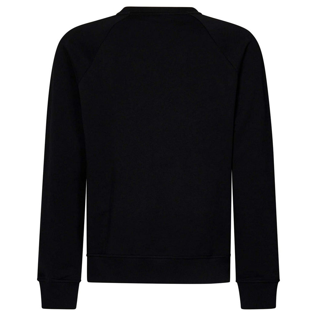 Balmain – black crewneck sweatshirt – rear packshot showing plain back and ribbed cuffs