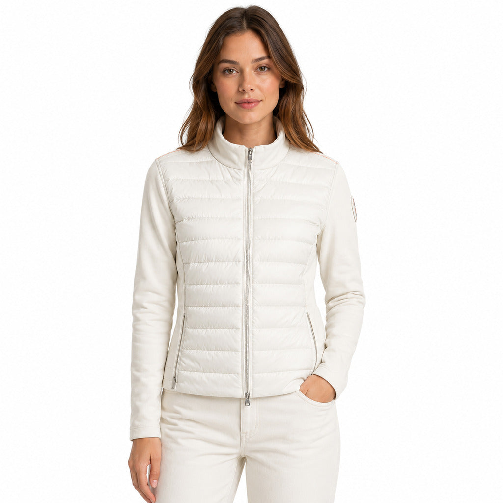 Parajumpers – Corina lightweight jacket in off-white – Front view with padded panels, zip and pockets