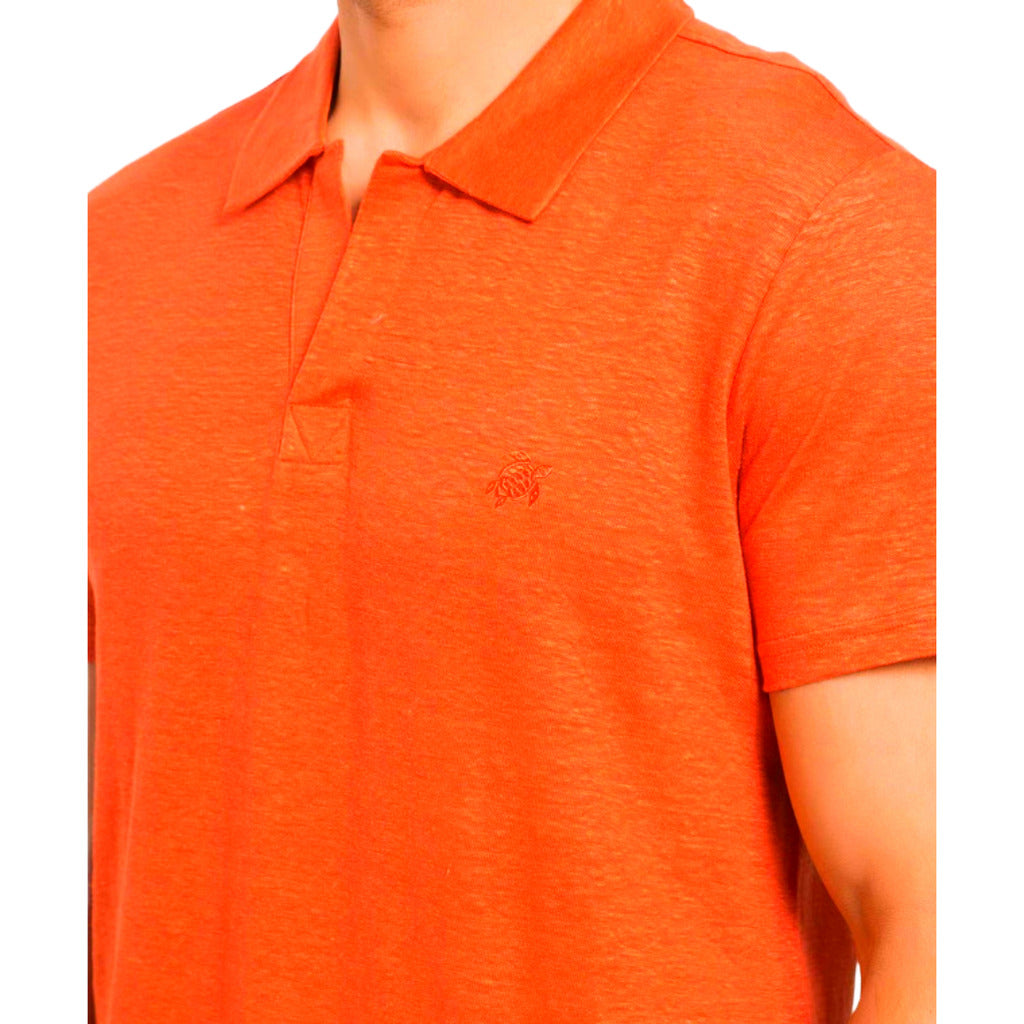 Vilebrequin Linen Polo Shirt in Orange