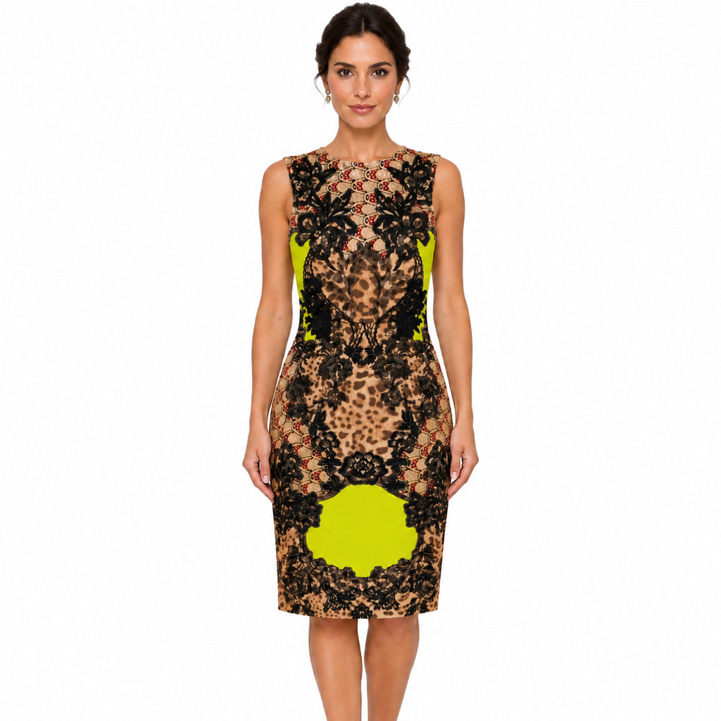 dolce & gabbana - abito floreale con pizzo
