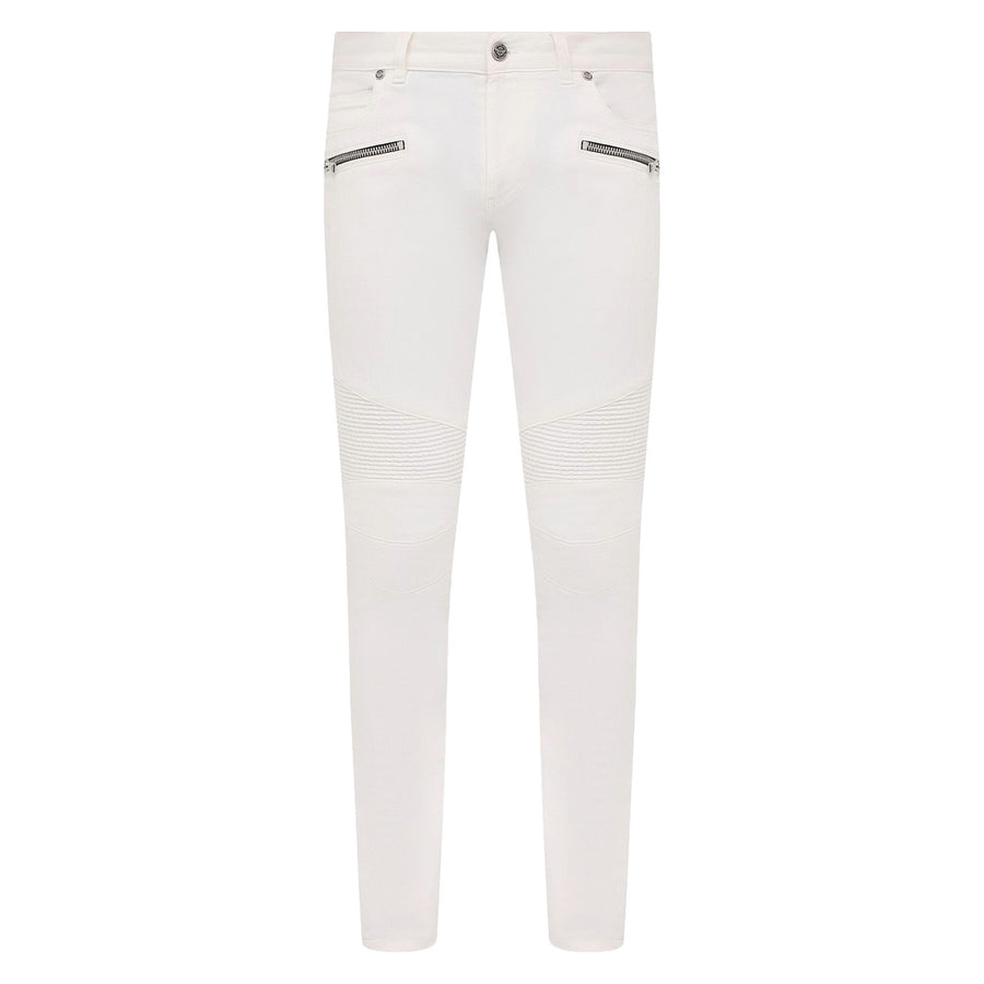 balmain - jeans slim fit bianchi