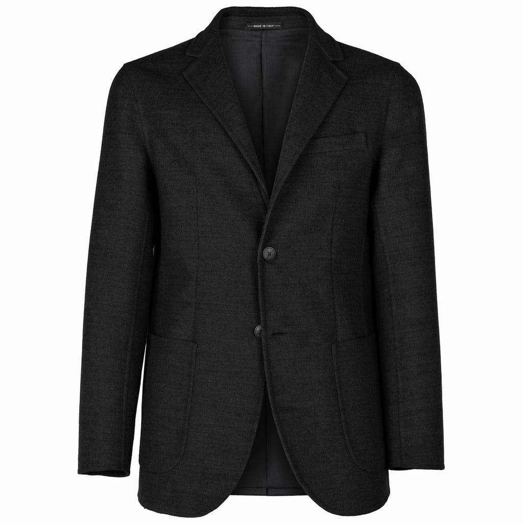 Loro Piana Tessuto – Formal Jacket – Front black jacket with lapels and pockets