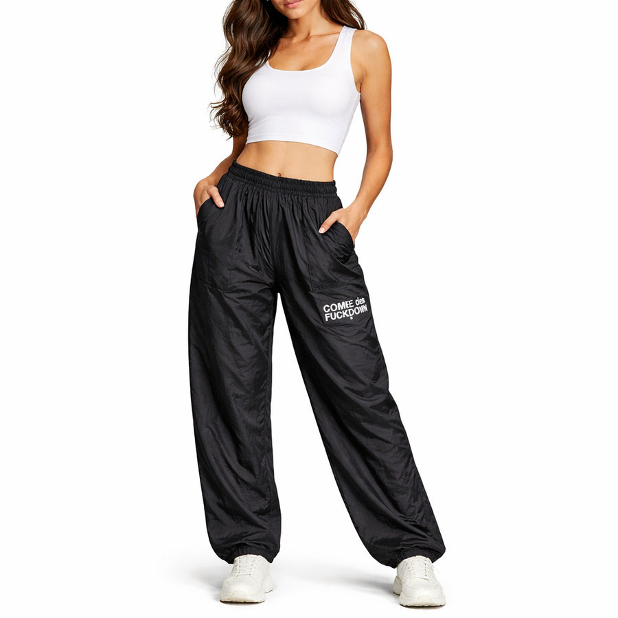 COMME des FUCKDOWN Nylon Trousers in Black
