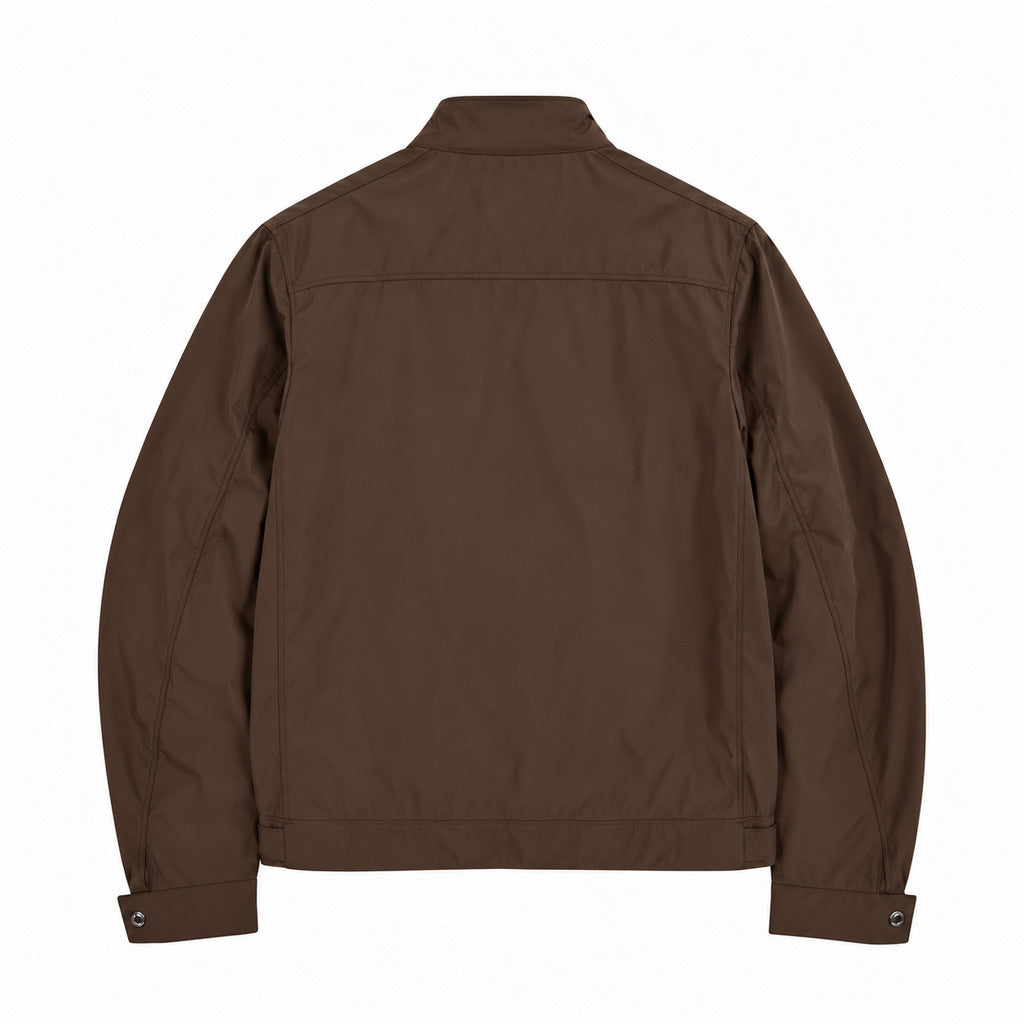 Moorer – Vangi Leather Jacket – flat rear view showing the brown back and cuffs
