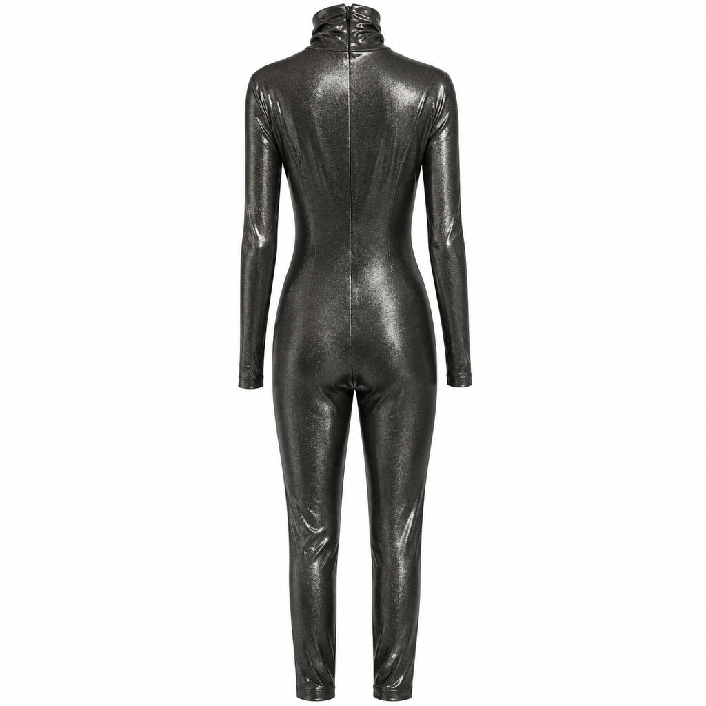 dolce & gabbana - tuta laminata collo alto
