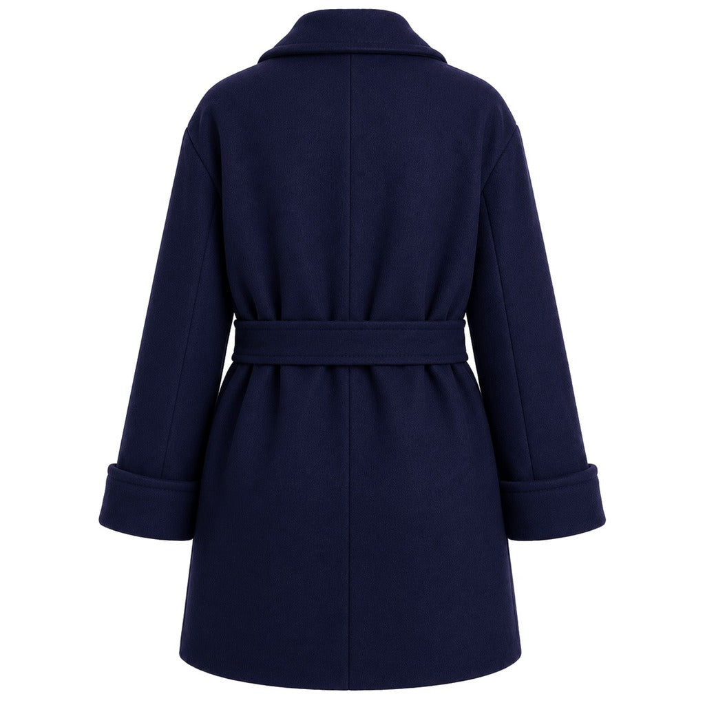 Loro Piana Tessuto Double-Breasted Peacoat in Blue Virgin Wool