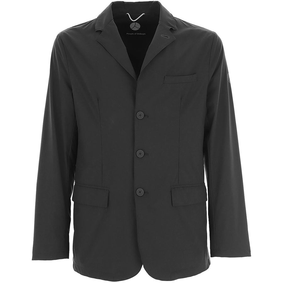 People Of Shibuya – Tokuma Formal Jacket in Green – front packshot in black with lapels