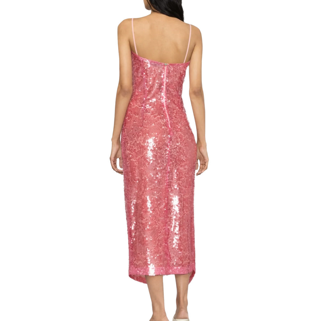 The Attico Long Pink Sequin Dress