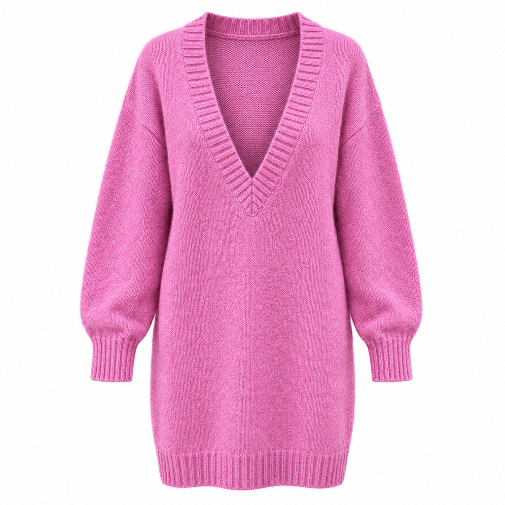 Anna Molinari – pink knit mini dress – front product view