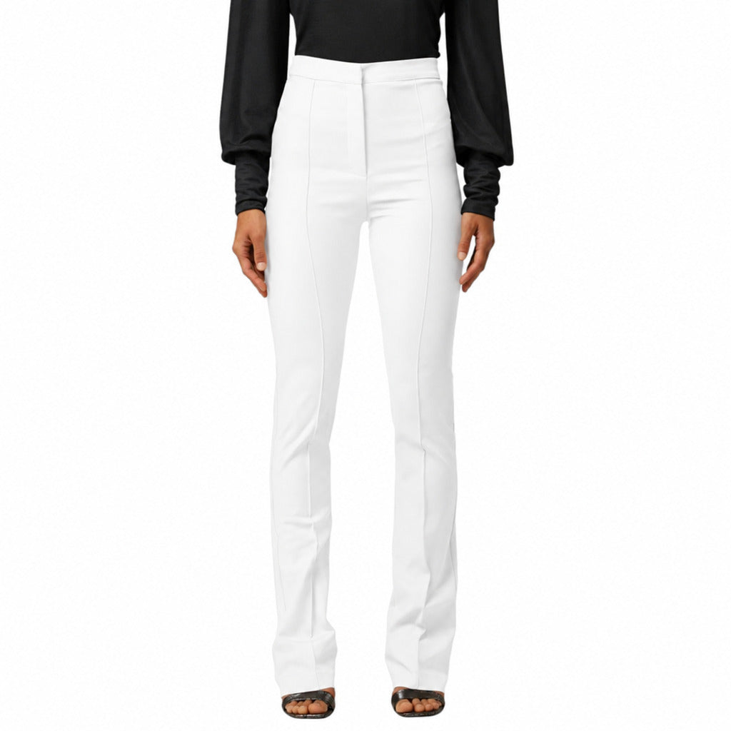 Patrizia Pepe – white trousers – front view worn with black top