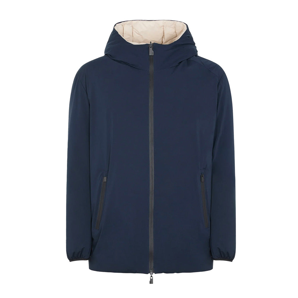 Suns – Flaminio reversible jacket – navy hooded front with zip pockets