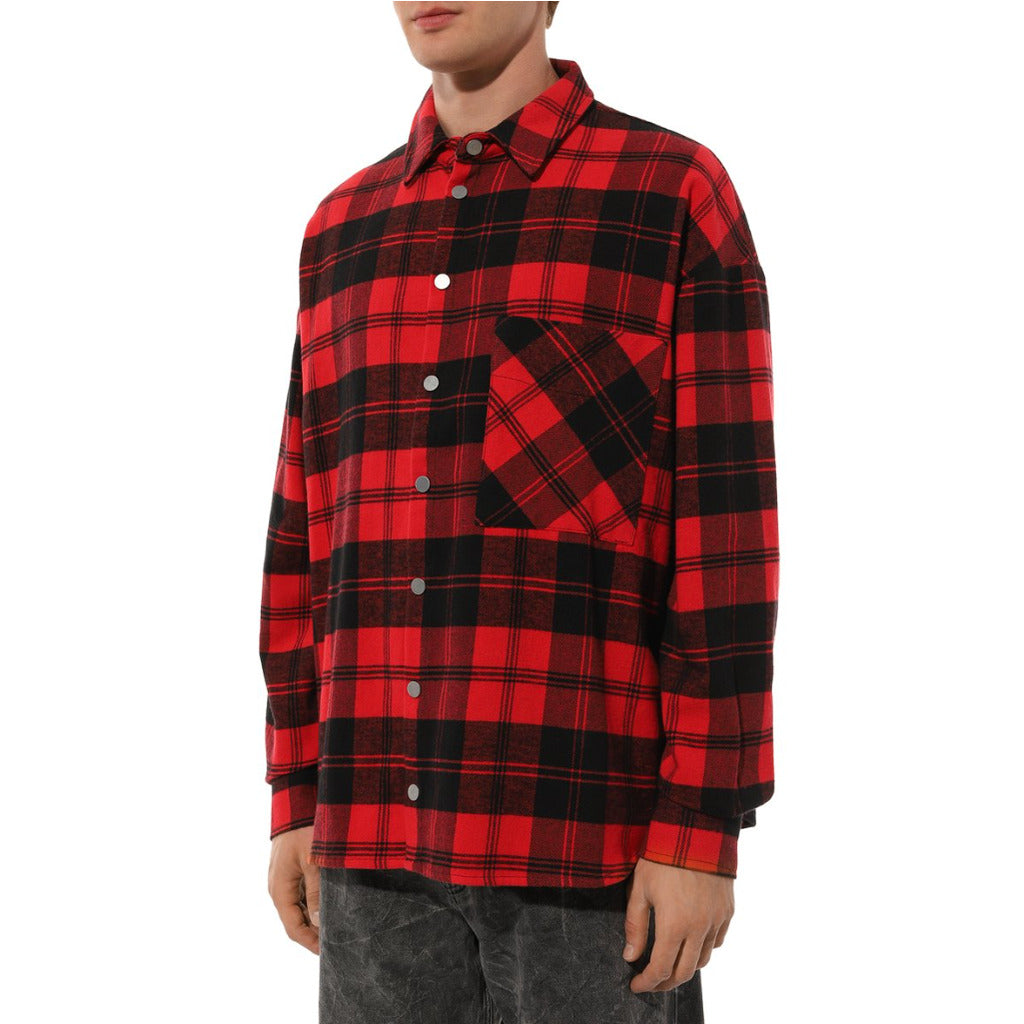 Diego Venturino – Red and Black Tartan Jacket – front three-quarter view worn