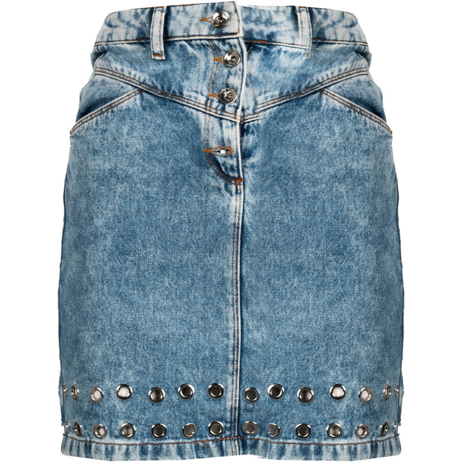 Patrizia Pepe Denim Miniskirt in Light Blue