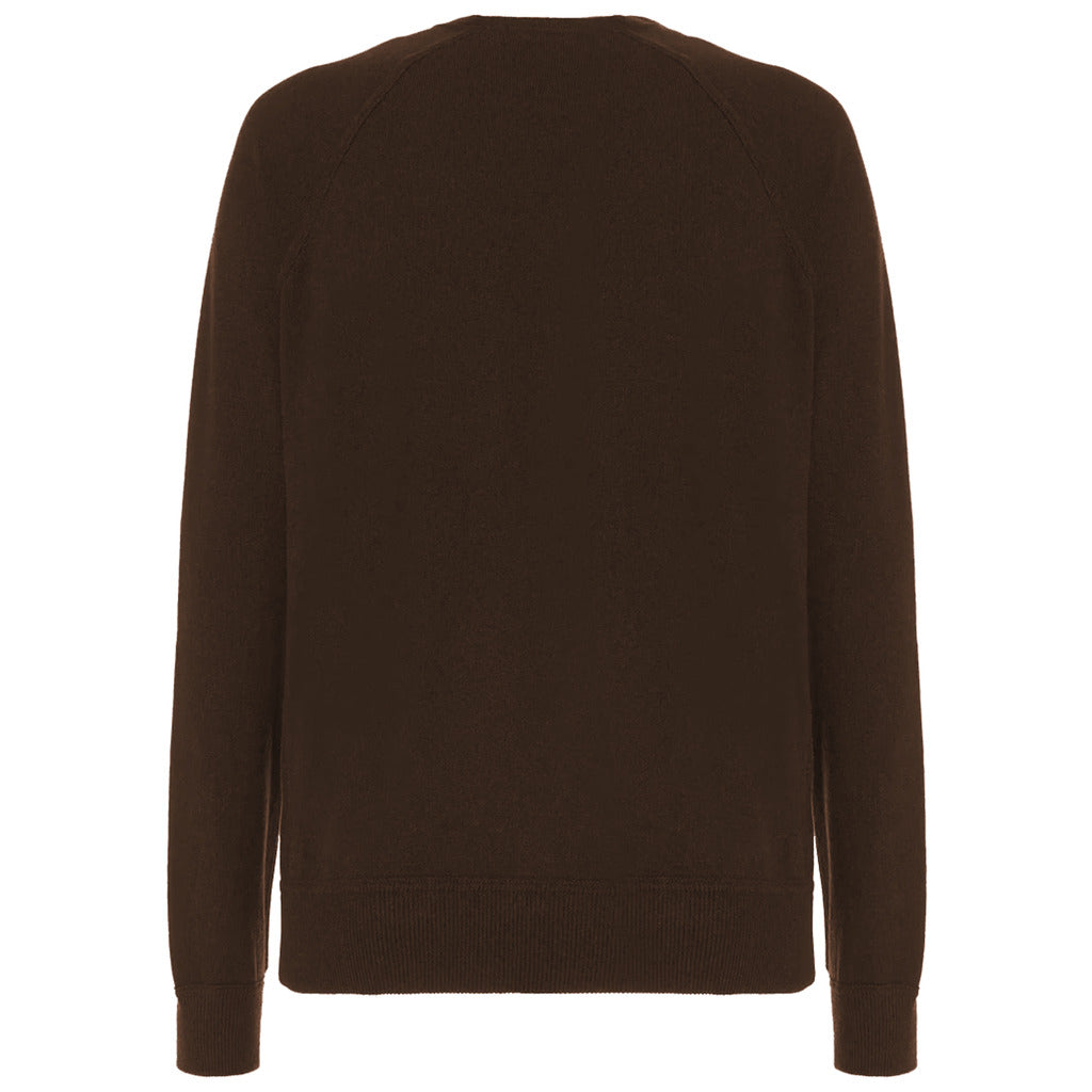 Malo – Paricollo Crewneck Sweater in Brown – back view in brown