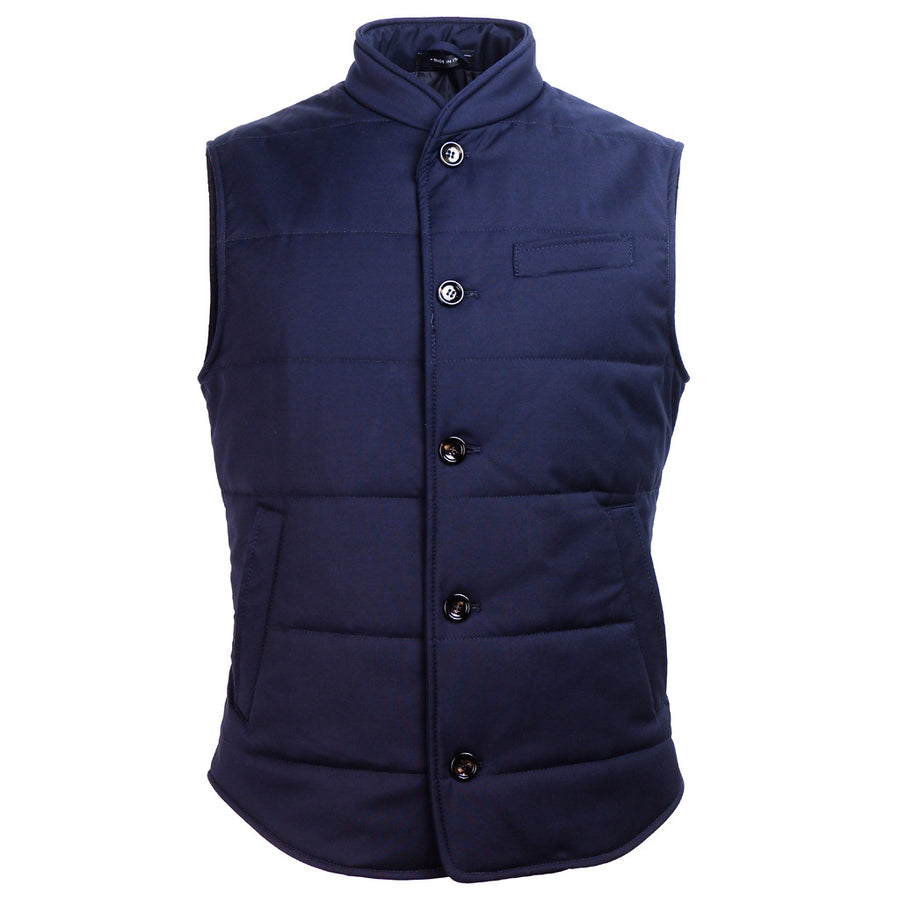 Loro Piana Tessuto Wool Vest in Blue