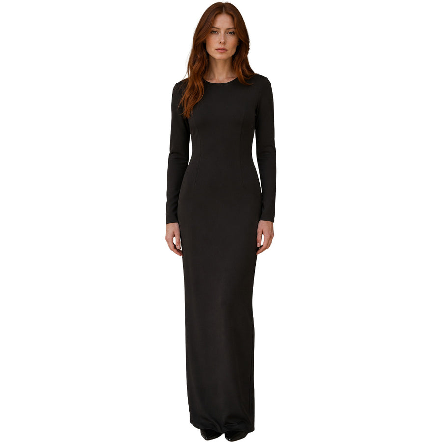 Dolce & Gabbana – black long-sleeve sheath dress – front view on model