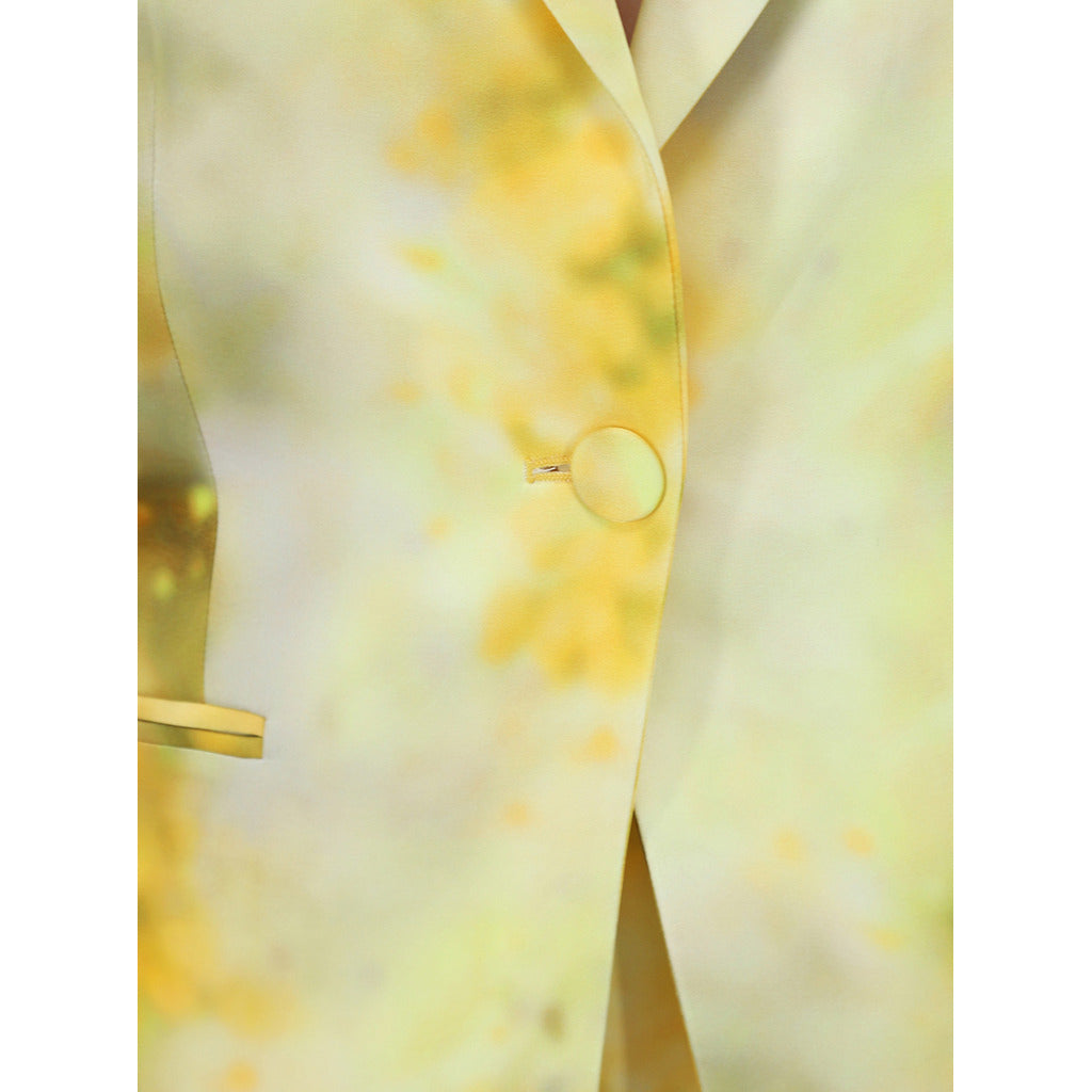 Pinko Yellow Floral Satin Blazer