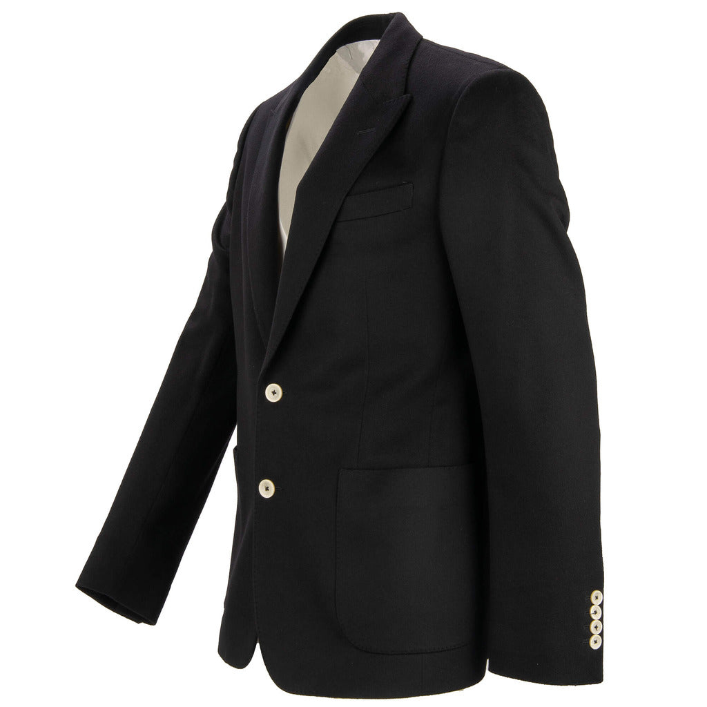 Dolce & Gabbana – black virgin wool jacket – angled front view showing sleeve buttons