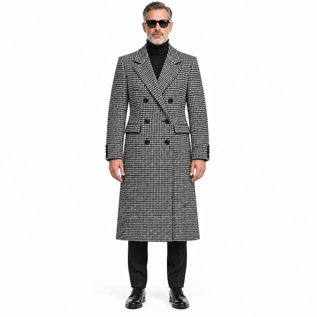dolce & gabbana - cappotto doppiopetto pied-de-poule