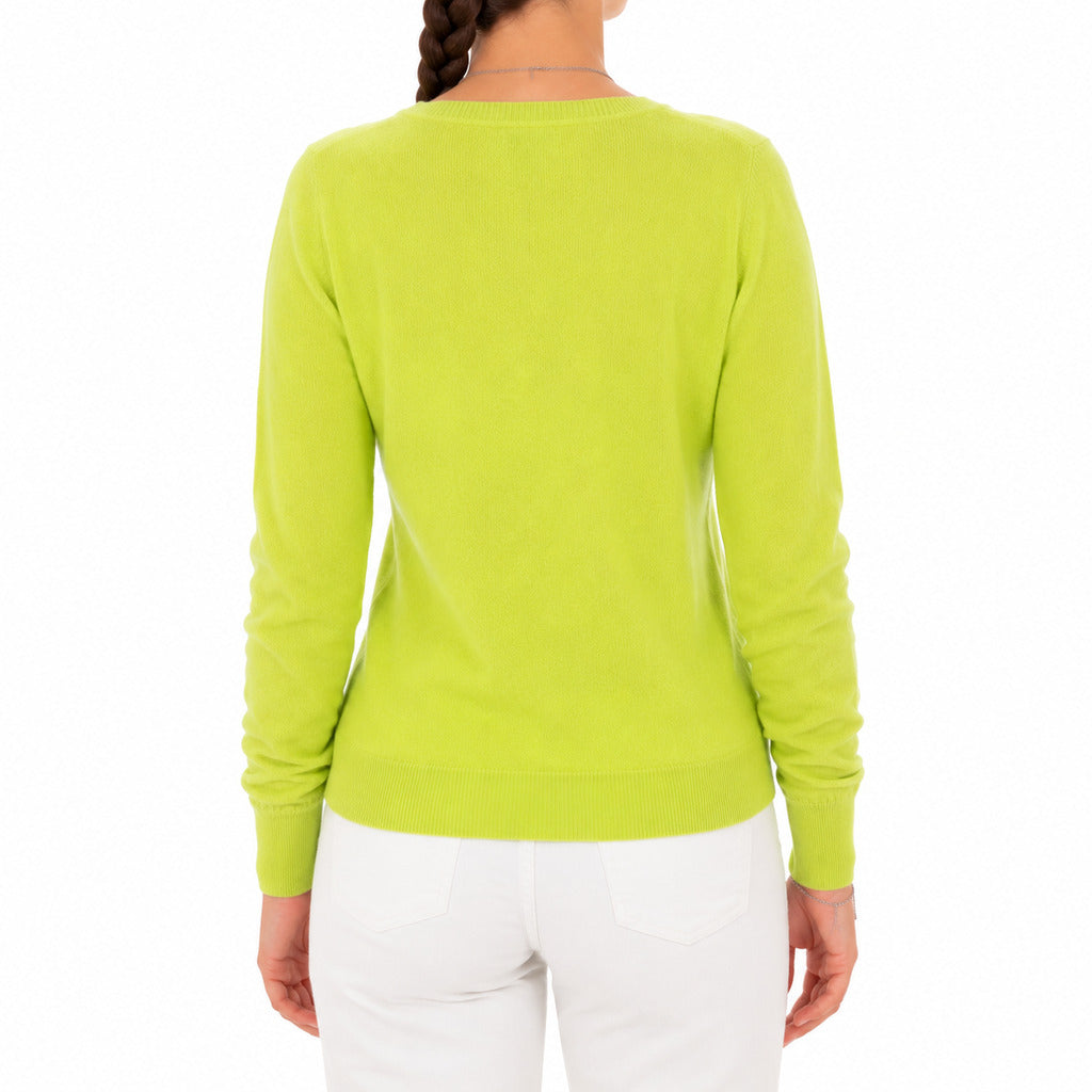 Emilio Romanelli V-Neck Cashmere Sweater in Yellow