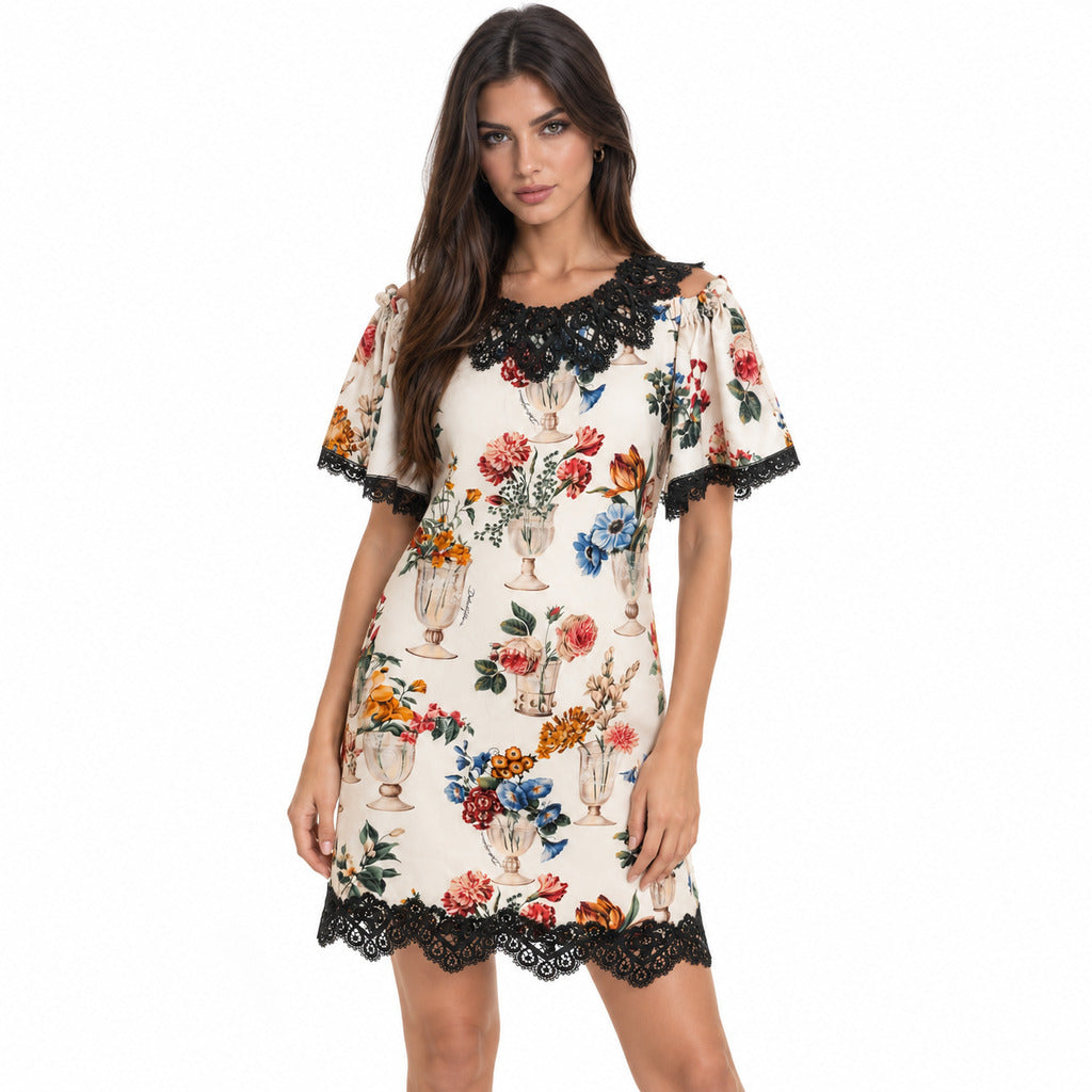 dolce & gabbana - abito bicchieri bianco