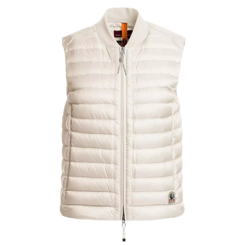 Parajumpers – Rosanna white quilted sleeveless vest – front packshot with full-length zip