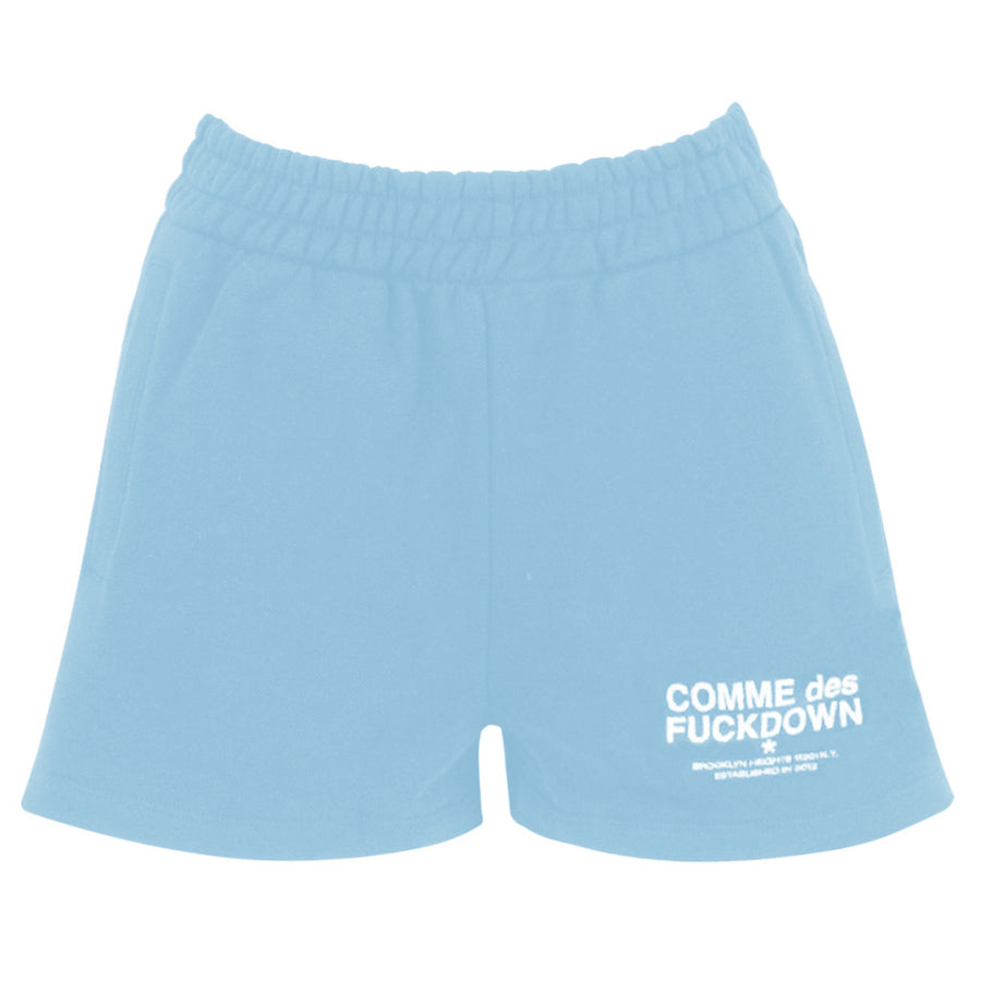 Comme Des Fuckdown Light Blue Cotton Shorts