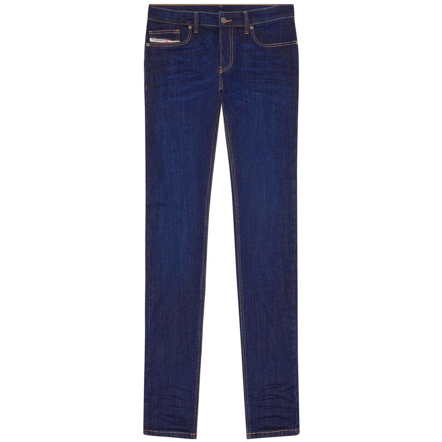 Diesel – D-Luster Slim-Fit Jeans – dark blue front view, flat packshot
