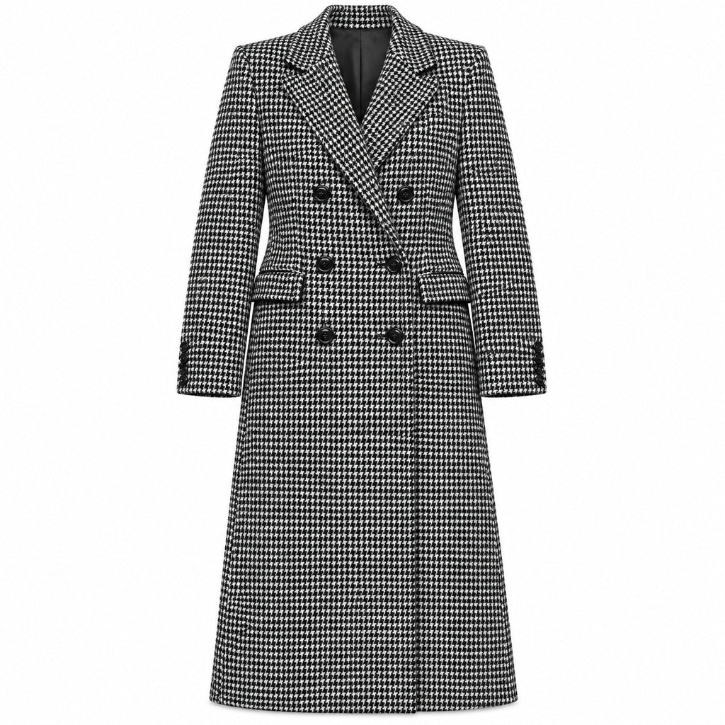 dolce & gabbana - cappotto doppiopetto pied-de-poule