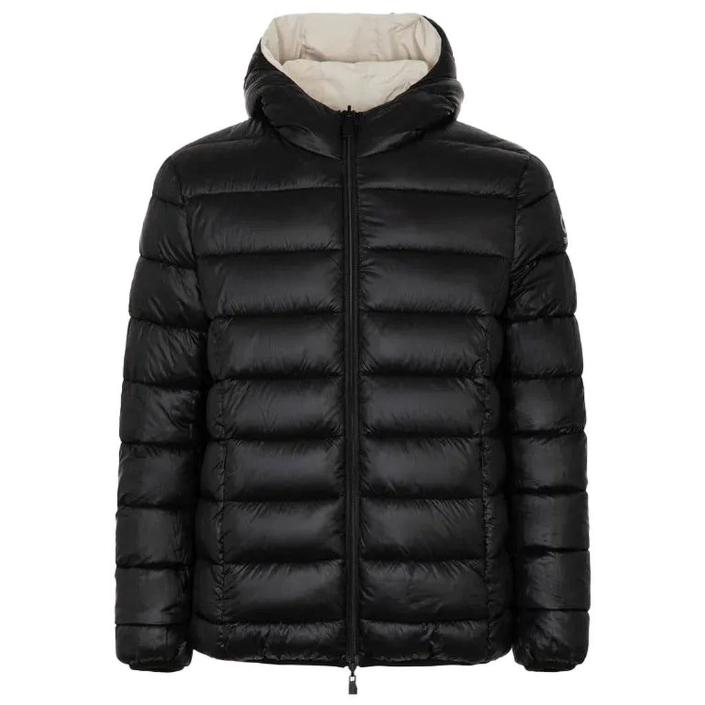 Suns – Flaminio black hooded reversible jacket – front view with pale lining