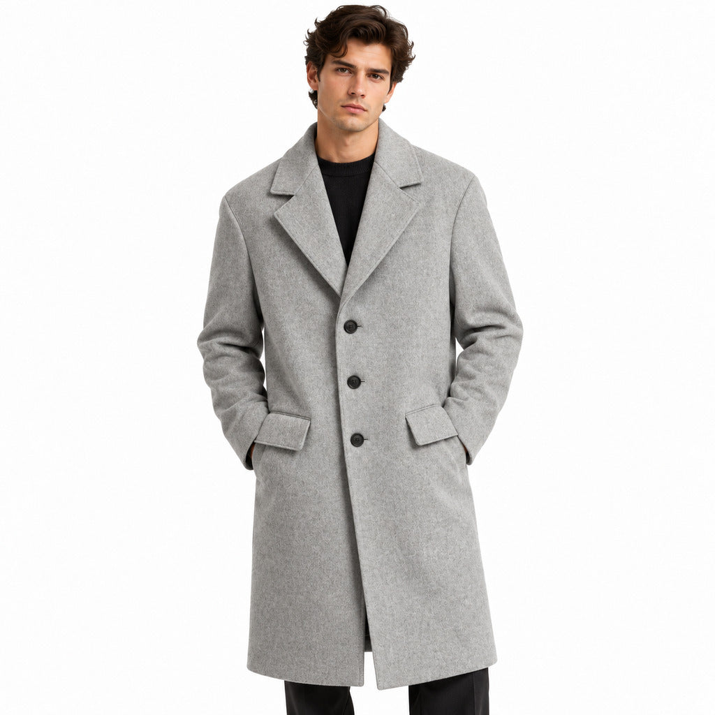 Hogan – Wool Coat in Grey – model wearing the coat from the front