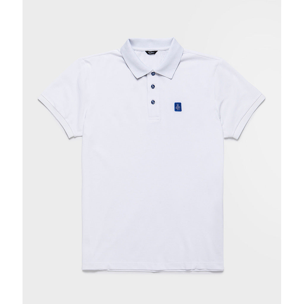 Refrigiwear – New Main Polo Shirt – White polo shown flat from the front