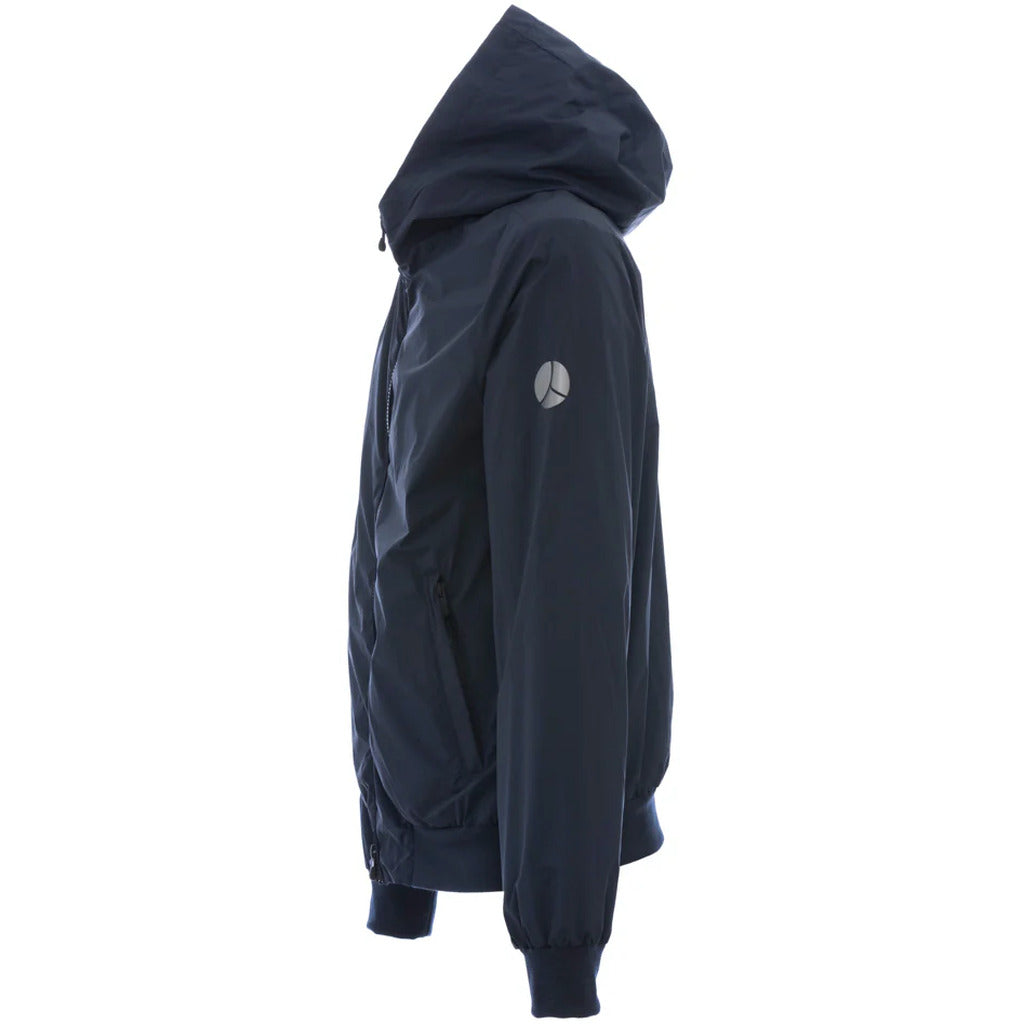 People Of Shibuya – Kaoru Jacket in Blue – side view showing hood and sleeve logo